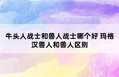 牛头人战士和兽人战士哪个好 玛格汉兽人和兽人区别